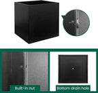 Galvanized Steel Planter Box Black Metal Planter 20Inch Large Square Indoor - Image 8