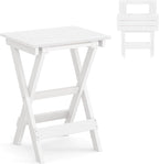 LUE BONA 27 inch Folding Side Table, HDPS Outside End Table by LUEBONA