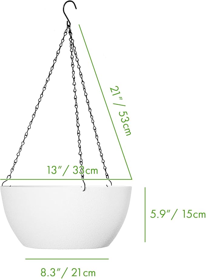 WOUSIWER 13 inch 2Pack Large Hanging Planters - Image 7