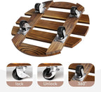 2 Pack Plant Stand Indoor and Outdoor, 12IN Premium Wooden Plant Caddy - Image 3