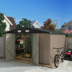 Greesum 10×10FT Outdoor Storage Shed, Metal Patio Storaged Sheds - Image 2