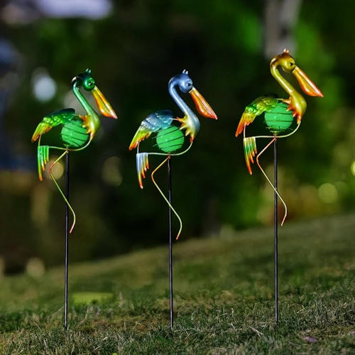 3Pcs Pelican Decorative Garden Stakes, 56.5''H Waterproof Glow in The Dark - Image 2