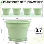 8 Inch Plastic-Flower Pot-for-Indoor Plants, 4 Pack Large Outdoor Planter Pot - Image 3
