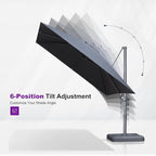 PURPLE LEAF 10' X 13' Rectangle Cantilever Umbrella - Image 7
