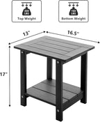 Double Adirondack Side Table Weather Resistant, Outdoor Rectangular End Table - Image 3