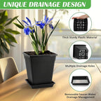 BTPLASTIK Square Plastic Planter 8 Inch, Plant Pots - Image 2