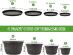 Quarut 16 Inch Brown Classic Plastic Whiskey Barrel Planters Set of 4 - Image 3