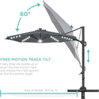Best Choice Products 10ft Solar LED Cantilever Patio Umbrella, 360-Degree - Image 5