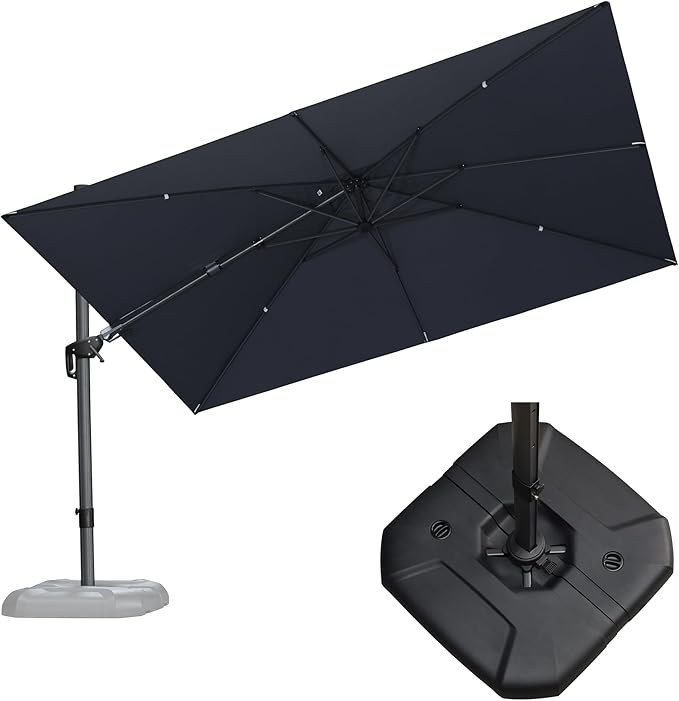 PURPLE LEAF 11.5' X 8.2' Tilting Patio Umbrella by PURPLELEAF