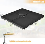Tangkula 4Pcs 13L 220 lbs Cantilever Offset Patio Umbrella Base, Water & Sand - Image 4