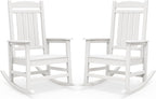 SERWALL Outdoor Rocking Chairs Set of 2, Oversized HDPE Porch Rockers by SERWALL
