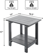 Double Adirondack Outdoor Side Table Weather Resistant, Outdoor Rectangular - Image 3