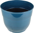 Garden Elements Indoor/Outdoor Glazed Brushed Happy Plastic Planter, Dark Teal - Image 2