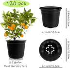 Anyumocz 120Pcs 0.5 Gallon Plant Nursery Pots, Plastic Pots - Image 2