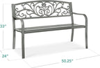 Best Choice Products Outdoor Bench Steel Garden Patio Porch Furniture - Image 2