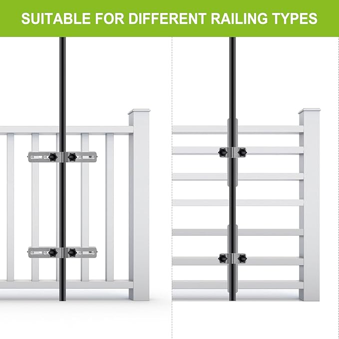 Heavy Duty Deck Railing Umbrella Holder, Adjustable Patio Umbrella Stand - Image 2