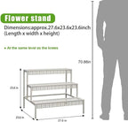 aboxoo 3 Tiers Metal Plant Stand, Rectangular Ladder Flower Pots Outdoor Plant - Image 2