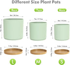8/7/6 inch Plant Pots, 3 Pack Cylinder Flower Pots - Image 2