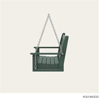 POLYWOOD Vineyard 5-Foot Porch Swing, Heavy Duty HDPE Outdoor Hanging Bench - Image 5