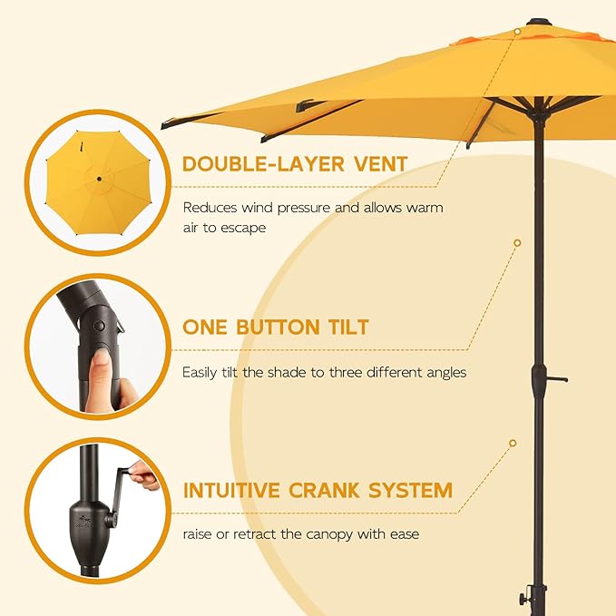 Abba Patio 9FT Lyon Outdoor Patio Umbrella Outdoor Table Umbrella - Image 4