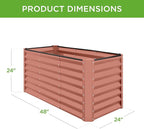Best Choice Products 4x2x2ft Outdoor Metal Raised Garden Bed, Deep Root Box - Image 3
