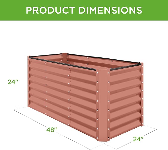 Best Choice Products 4x2x2ft Outdoor Metal Raised Garden Bed, Deep Root Box - Image 3