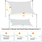 Quictent 16X16FT Square Sun Shade Sail Canopy 185G HDPE - Image 2