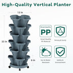 Strawberry Stackable Planters, Vertical Tower Garden, 6 Tiered Stacking Herb - Image 6