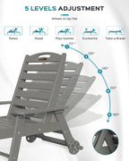 Outdoor Lounge Chair Set of 4, All Weather Patio Chaise Lounge Chairs - Image 4