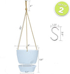 8 inch Hanging Planters, 2 Pack Self Watering Hanging Pots - Image 2