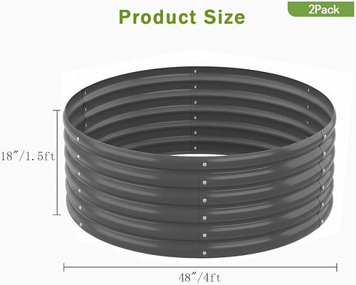 2-Pack 4x1.5ft Galvanized Raised Garden Bed, Outdoor Planter Bed, Metal Planter - Image 2