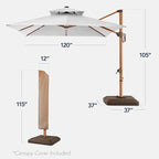 Best Choice Products 10ft Square Cantilever Patio Umbrella w/Base Included - Image 2