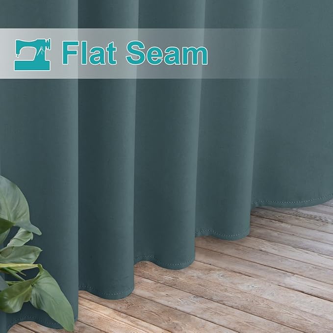 NICETOWN 2 Panels Greyish Blue Porch Curtainss Outdoor Waterproof - Image 7