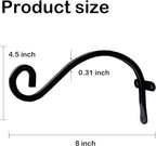 Hourleey 4 Pack Plant Hanger Outdoor, 8 Inch Heavy-Duty Hanging Plant Hook - Image 2