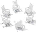 SERWALL HDPE Outdoor Rocking Chair Set of 6, Patio Rocking Chairs by SERWALL