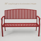 Outdoor Bench Weatherproof Aluminum Patio Garden Bench, Patio Loveseat - Image 5