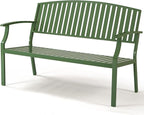 Outdoor Bench Weatherproof Aluminum Patio Garden Bench, Patio Loveseat by Eongdn