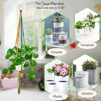 Rainbow Macrame Plant Hangers Indoor Outdoor, 3 Pack Different Size Flower Pot - Image 6