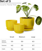 Ton Sin Ceramic Flower Pots, 4.1+5.1+6.5 inch Ceramic Plant Pots - Image 3