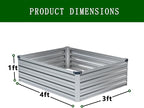 4×3×1FT Galvanized Raised Garden Bed Kit, Metal Planter Boxes, Large Raised - Image 2