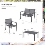 Shintenchi 4 Pieces Patio Furniture Set All Weather Textile Fabric Outdoor - Image 6