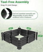3.0x3.0x1.0ft Raised Garden Bed Kit, Rustproof PP Material Garden Box, Flower - Image 2