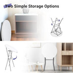 28in Cocktail Table White High Top Folding, Round Portable Bar Height Folding - Image 7