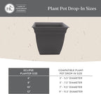 The HC Companies Eclipse Square Plastic Planter w/ Attached Saucer - Image 7