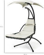 Best Choice Products Outdoor Hanging Curved Steel Chaise Lounge Chair Swing - Image 2