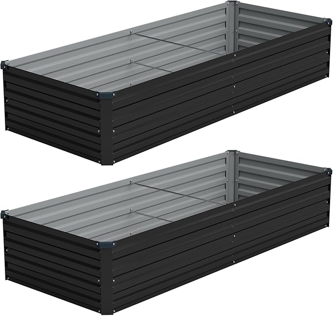 Vengarus 8x2x1FT Galvanized Raised Garden Bed Kit, Outdoor Metal Planter Box by Vengarus
