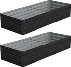 Vengarus 8x2x1FT Galvanized Raised Garden Bed Kit, Outdoor Metal Planter Box by Vengarus