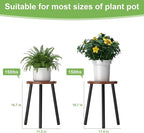 Wood Plant Stands Indoor, 16.7" Tall Plant Stand Outdoor Mid-Century Plant Stool - Image 5