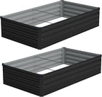 Vengarus 6x3x1FT Galvanized Raised Garden Bed Kit, Outdoor Metal Planter Box by Vengarus