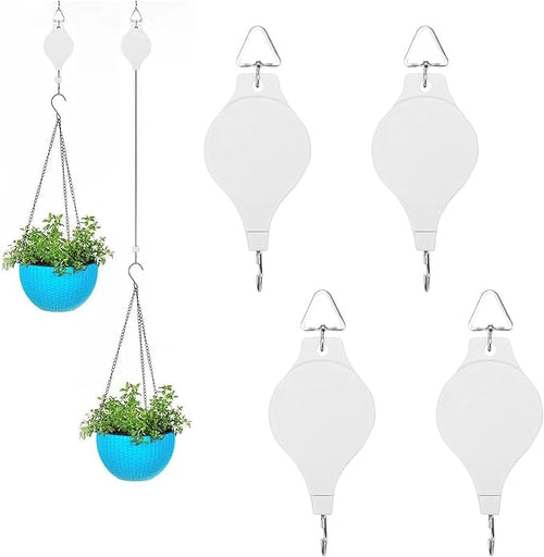 4PCS Plant Pulley Retractable Pulley Plant Hanger Hanging Flower Basket Hook by HOGXUAE